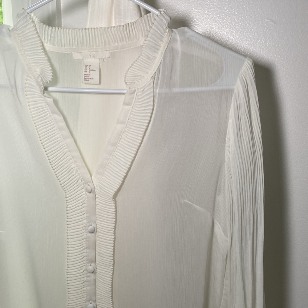 H&M Cream Babydoll Blouse, S